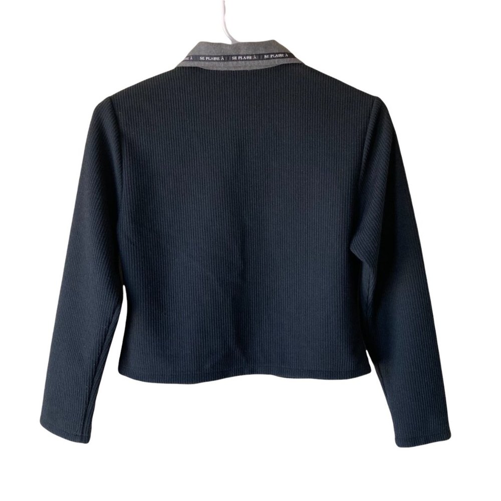 Y2K Style Ribbed Knit Cropped Button Up - Picture 2 of 6